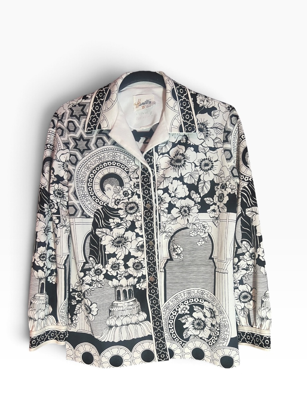 Hamilton 8 Dalla Vintage Black and White Button-Down Shirt